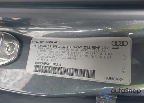 2015 Audi A3 2.0T Premium из США, поврежденный, VIN WAUEFGFF3F1001216